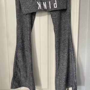 PINK white and black flare leggings